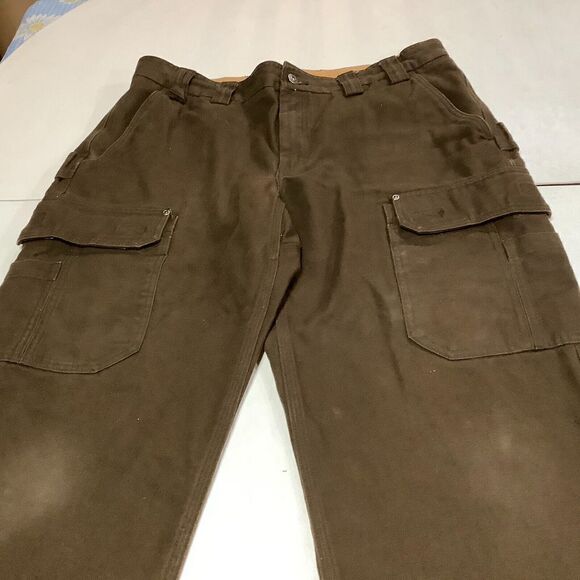 Duluth Trading Co Cargo Canvas Work Pants Brown Size 38x30 - Picture 2 of 9